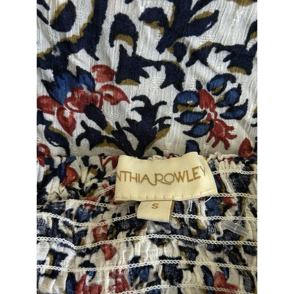 Cynthia Rowley Maxi Skirt Sz S Floral Shell Buttons Slit Front Tassel Flowy NWOT - Picture 6 of 10